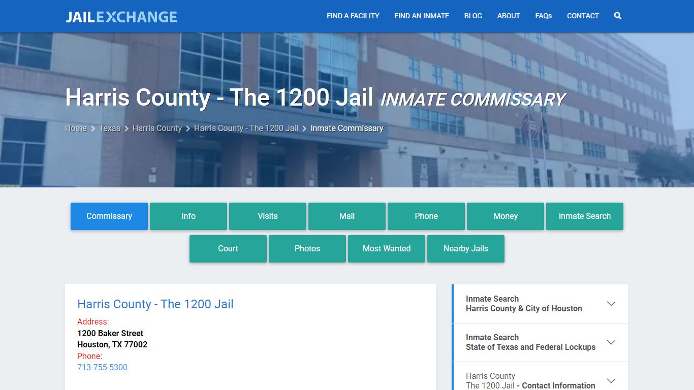 Harris County - The 1200 Jail Inmate Commissary - Jail Exchange