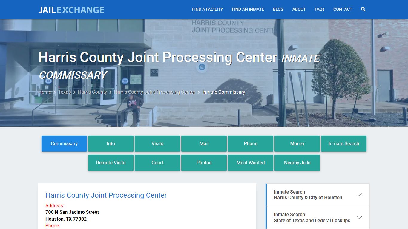 Harris County Joint Processing Center Inmate Commissary - Jail Exchange